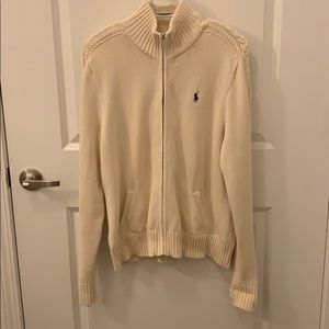 Ralph Lauren Sport Ivory Full-Zip Sweater